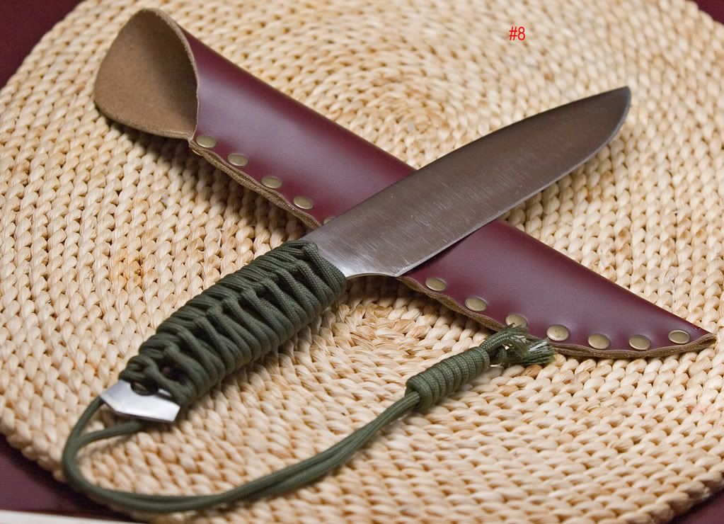 M2 Tool steel knives images of paracord wrapped handle knives New